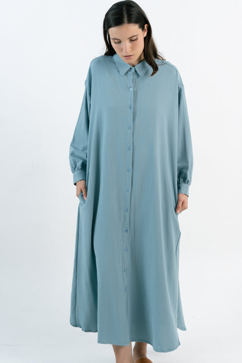 Maxi Hemdkleid LORA - Leinen - extra lang